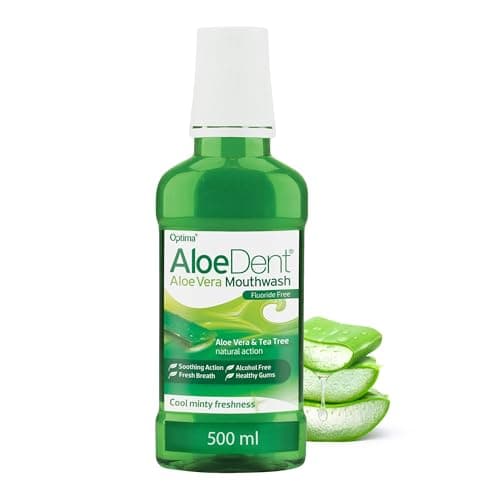 Image of AloeDent Aloe Vera Mouthwash 500ml XL Family Size - Fluoride Free - Alcohol Free, Freshens Breath & Supports Healthy Gums - Vegan, Cruelty & SLS Free - 1 Pack