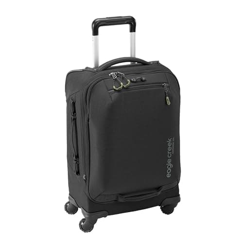 Image of eagle creek Expanse 4-Wheel 21.5" International Carry-On Luggage - Four-Wheel Carry-On Luggage for Easy Travel - Lockable Zippers - Expandable Main Compartment - Telescoping Handles, Midnight Black