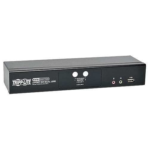 Image of Tripp Lite B004-DUA2-HR-K Black Keyboard Video Mouse (KVM) Switch Box (USB, USB, DVI-I, 2560 x 1600 pixels, 2560 x 1600 pixels, 2048 x 1536 pixels)