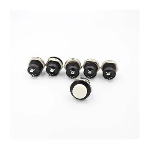 Image of 6 pcs white Round Cap Push Button Switch AC 6A/125V 3A/250V R13-507 momentary push button Controls Switches