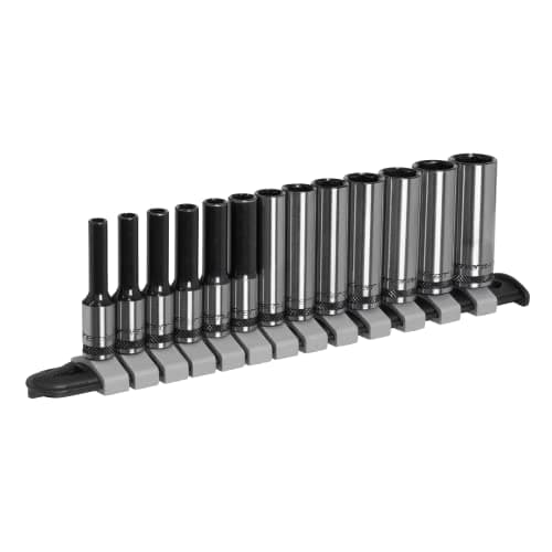 Image of Sealey Premier Black 13pc 1/4" Sq Drive Deep Socket Set - AK7991
