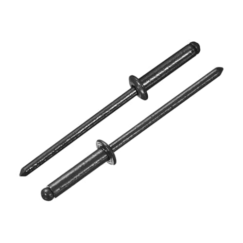Image of sourcing map 50Pcs 1/8"x1/2" Aluminum Blind Rivets, Aluminum Grip and Steel Mandrel, Dome Head Long Split Rivets for Metal, Furniture, Automotive, Black