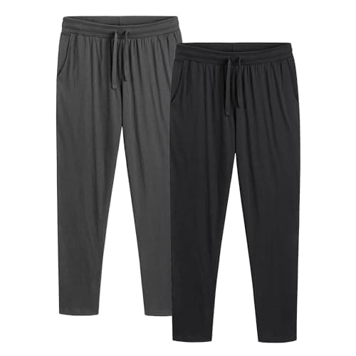 Image of The Essentials Wardrobe 2PK Mens Lounge Pants - Open Leg - Black/Grey - X Large