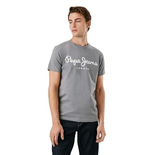 Image of Pepe Jeans Men's Original Stretch N T-Shirt, Grey (Grey), M