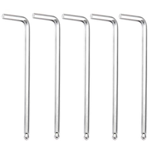 Image of Kesiku 4mm Long Arm Allen Key Set, 5PC Ball End Metric Alan Hex Key L-Shape with Size Markings, CR-V Wrench for Home Repair Maintenance DIY