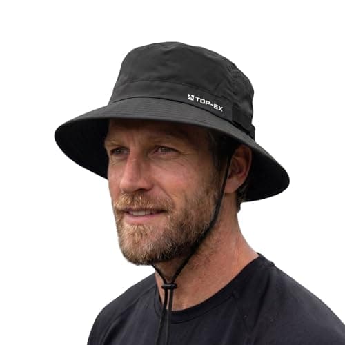 Image of TOP-EX Cooling Bucket Hats Men Womens UPF 50 Sun Hat UV Protection Wide Brim for Golf & Walking, Summer Outdoor, Safari Hat Black M/L