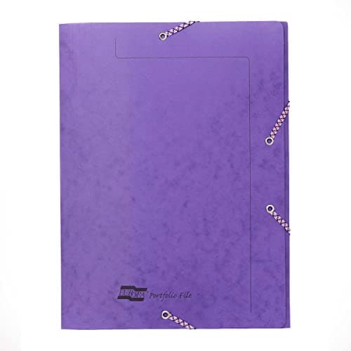 Image of Exacompta - Ref 4754Z - Europa - Elasticated Portfolio File, 320 x 250mm, Suitable for A4 Documents, Holds Up to 200 Sheets, Elasticated Straps - Lilac, Pack of 10