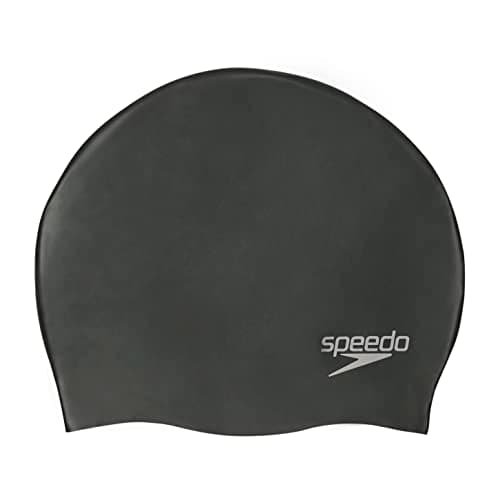 Image of Speedo Unisex-Adult Plain Moulded Silicone Swimming Cap | Swim Essentials | Hair Protection Training Aids
