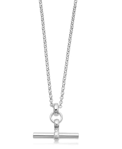 Image of Untold Stories T-Bar Necklace and Earrings, gold plated and Tarnish Free (Silver T-Bar Necklace)