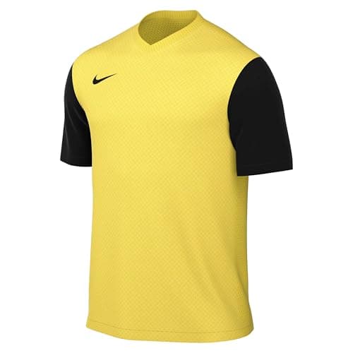 Image of NIKE DH8035-719 M NK DF Tiempo PREM II JSY SS T-Shirt Men's Tour Yellow/Black/Black Size L