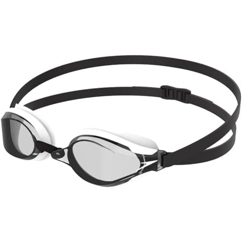Image of Speedo Unisex-Adult Fastskin Speedsocket 2 Swimming Goggles | Competitive Racing Goggles | Anti-fog | Anti-leak Goggles, Black/White/Smoke, One Size