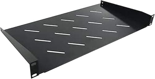 Image of DYNAMODE 1U Universal 19-Inch Vented Rack Mount Shelf 25CM Depth for Server & Network Cabinets – Steel Equipment Shelf, 44lb / 20kg Capacity (CABSHELF-FE-250)