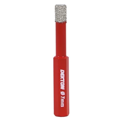Image of Dekton Brazed Diamond Hole Drill 7.0mm-Wax Core Design Provides Self-cooling And Self-lubrication| Drill Bit For Dry Cutting Ceramic, Porcelain & Stone|1/4 Inches Hex Shank| High Grade Hardened Steel
