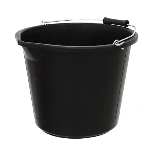 Image of simpa 14L / 3 Gallon BLACK Heavy Duty Builder's Bucket - Single Bucket