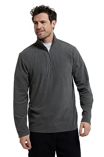Image of Mountain Warehouse Camber II Mens Half-Zip Fleece - Lightweight & Quick Dry, Breathable Antipill Microfleece - For Spring Summer, Outdoors, Travelling & Hiking Dark Grey M