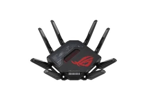 Image of ASUS ROG Rapture GT-BE98 Quad-band WiFi 7 AiMesh Extendable Gaming Router, 25Gbps, 320MHz, 4K-QAM, Dual 10G Ports, Quad 2.5G Ports, Subscription-free Network Security, VPNs, 4G LTE/5G Mobile Tethering