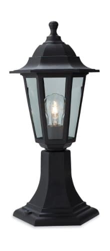 Image of Firstlight 1 x E27 60 Watt IP44 Malmo Lantern Pillar, Black Resin