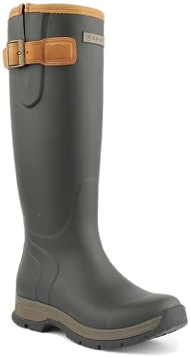 Image of ARIAT Womens Burford Waterproof Rubber Boots - Brown - Rainy days have met their match - Vulcanised rubber upper