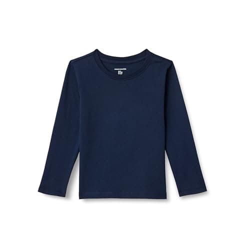 Image of Amazon Essentials Boys' Long-Sleeve T-Shirts, Navy, 6-7 Years