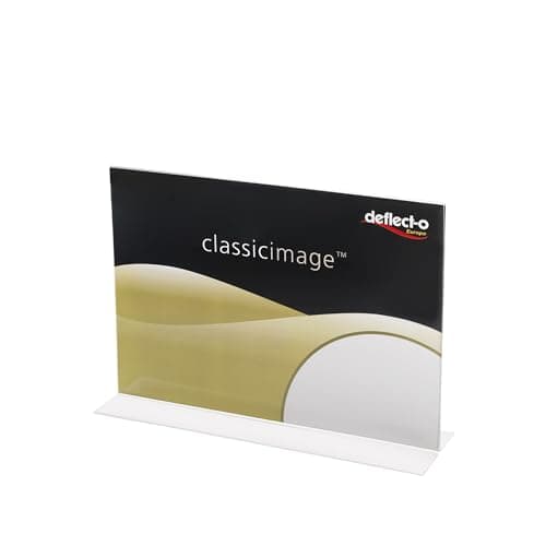 Image of Deflecto 684401 A6 Landscape Stand up Sign Holder - Crystal Clear