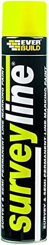 Image of Everbuild Surveyline Semi-Permanent Spray Paint – Ideal For Survey Line Marking – High Covering Power – Easy To Apply – Yellow – 700ml