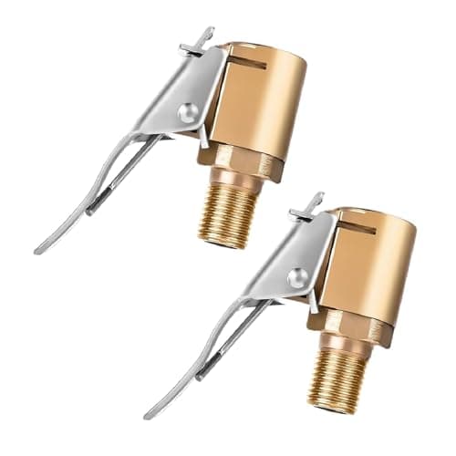 Image of YANAJIAJIA 2 Pcs Brass Tyre Valve Air Pump Clip, Tyre Inflator Adaptorfor Car Truck(8mm), Tire Air Chucks Valve Connector, Open End Tyre Tool for Motorcycle Car Bicycle Trucks