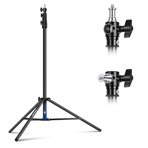 Image of NEEWER 8.5ft/2.6m Air Cushioned Light Stand, Heavy Duty Metal Photography Tripod Stand with 1/4"to 3/8" Reversible Spigot, 3 Way Mounting Interface & Metal Locking Knobs, Max Load 5.5lb/2.5kg