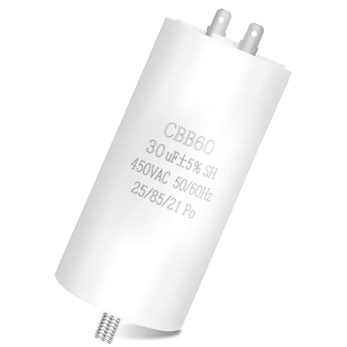 Image of CBB60 30uf Running Capacitor AC 450V 2 Pins 50/60Hz Double Insert Cylinder Bottom Motor Starting Capacitors for Washing Machines Water Pump Spin Dryer Air Compressor Lifting Machine 45x90MM