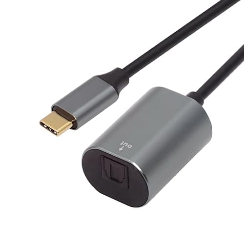Image of NFHK Type-C to SPDIF Toslink Optical Audio Jack Opt USB-C Male to Digital Optical Fiber Optic Sound Interface Female Adapter Wire for Laptop Desktop (20cm)