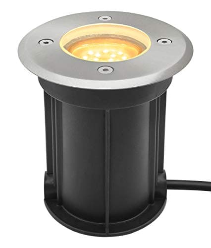 Image of Long Life Lamp Company Outdoor Ground Light Recessed Walk Over Round Up Lighter IP67 Waterproof GU10 Holder Driveway Garden Pathway Patio GL09-K