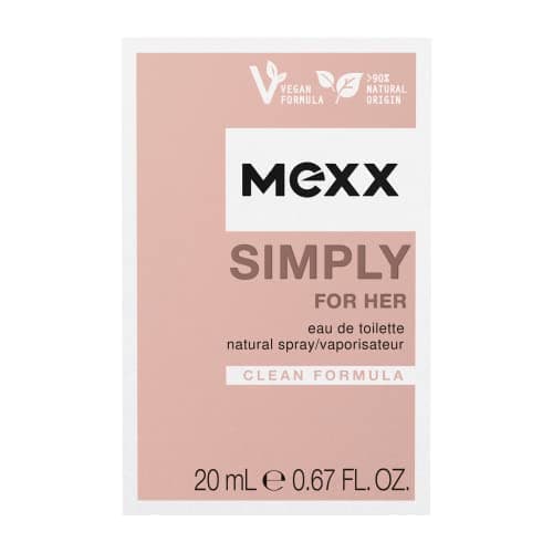 Image of Mexx Simply for Her Eau De Toilette Fresh Floral Elegant Women Natural Vegan Formula Glass Bottle 20ml