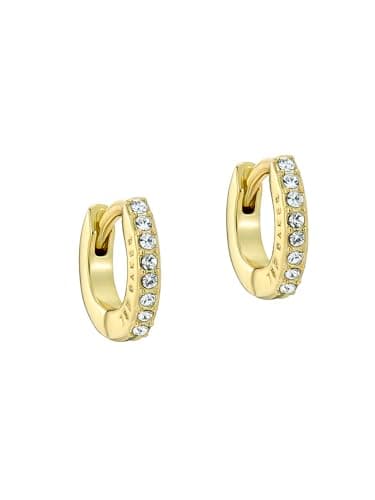 Image of Ted Baker Hettie Crystal Hoop Earrings (10mm outside diameter) for Women (Gold/Crystal)