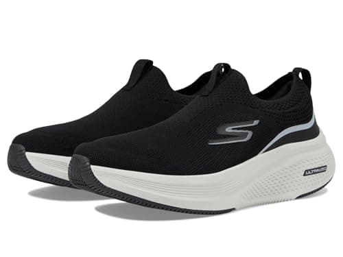 Image of Skechers Women's Go Run Elevate 2.0 Cadena Sneaker, Black Textile/Gray Trim, 7 UK