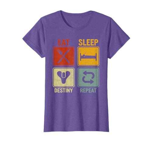 Image of Funny Retro Design For Men Women Eat Sleep Destiny Repeat T-Shirt