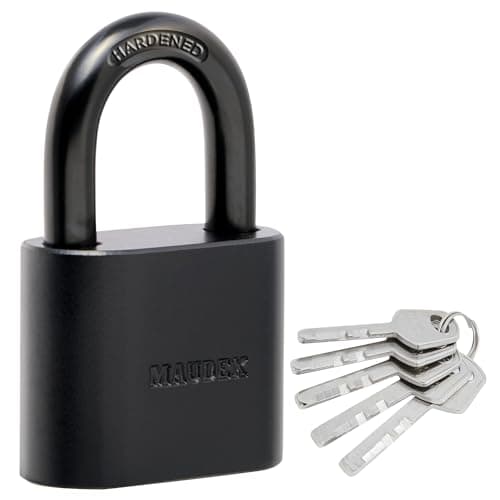 Image of Maudex® PBK40 Padlock - All-Weather Protection with 5 Keys, Brass Cylinder, Weather-Resistant Coating for Outdoor Shed, Gate, Storage & More