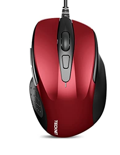 Image of TECKNET Wired Mouse, 6400 DPI with 4 Adjustable DPI, 6-Button Optical Mouse, Ergonomic Design for Laptop, Chromebook, PC, Desktop, Mac, Notebook