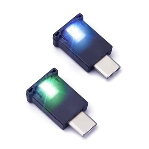 Image of AOZITA Mini USB Type C LED RGB Light Brightness Adjustable 8 Color Changeable for Car, Laptop, Keyboard. Atmosphere Smart Type-C Night Lamp for Home Decoration (Quantity: 2)