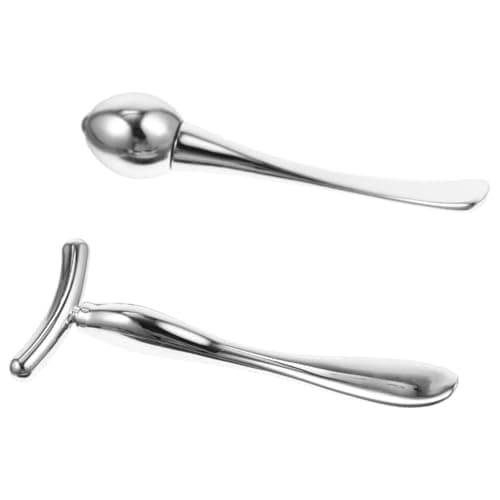 Image of Generic 2pcs Zinc Alloy Facial Massage Rollers for Women Silver Finish, Easy to Clean Eye Cream Applicator and Massager to Eye Fatigue and Skin Care