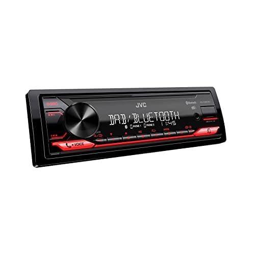 Image of JVC KD-X282DBT USB Car Radio with DAB+ and Bluetooth Hands-Free Kit (USB, AUX-In, 1 x Pre-Out 2.5 V, Sound Processor, 4 x 50 W, Red Button Lighting)