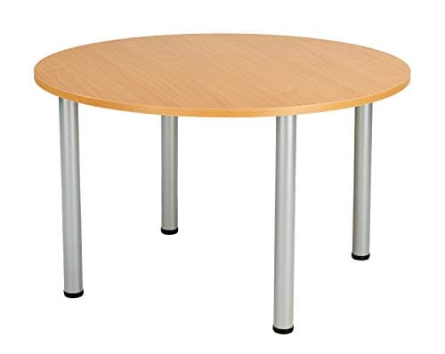 Image of Office Hippo Circular Office Table, Sturdy & Robust Round Table Desk, Circular Work Table For Home Office, Ideal For Canteen, Boardroom or Meeting Room, Versatile Desk Table - Beech