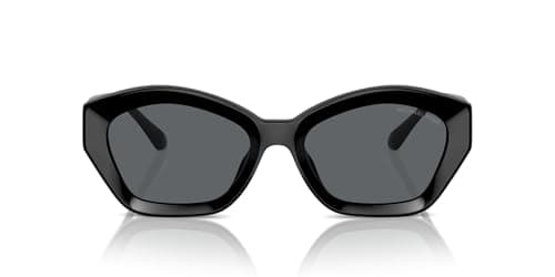 Image of Michael Kors Womens Mk2209u Bel Air Universal Fit Butterfly Sunglasses, Black/Dark Grey Solid, 54mm