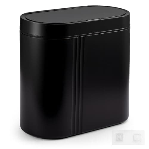 Image of FERNVALE 2 Gallon (7.5L) Automatic Sensor Trash Can – Touchless Motion Activated Bathroom Bin, Waterproof Smart Garbage Bin with Lid, Silent Operation for Kitchen, Office & Home (Black)