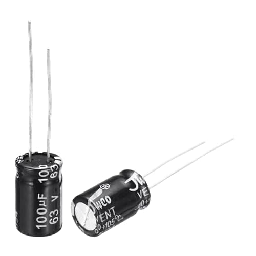 Image of sourcing map 100uF 63V 8x12mm Electrolytic Capacitor, Radial Leads Aluminum Capacitors for TV, LCD Monitor, VCD, 10Pcs