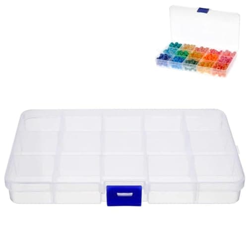 Image of YCZARD 15 Grids Small Jewelry Storage Box Clear Plastic Compartment Bead Storage Box Jewelry Organizer Diamond Art Painting Accessories Container, Bead Organizer Case