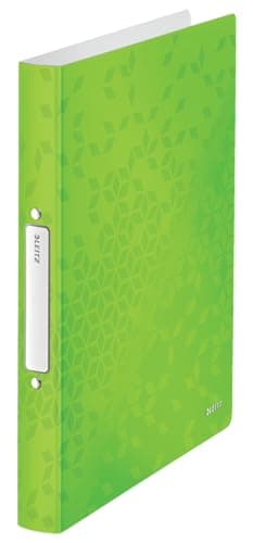 Image of Leitz 42570054 A4 2 Ring Binder, Holds Up to 190 Sheets, WOW Range, 25 mm Spine, Green