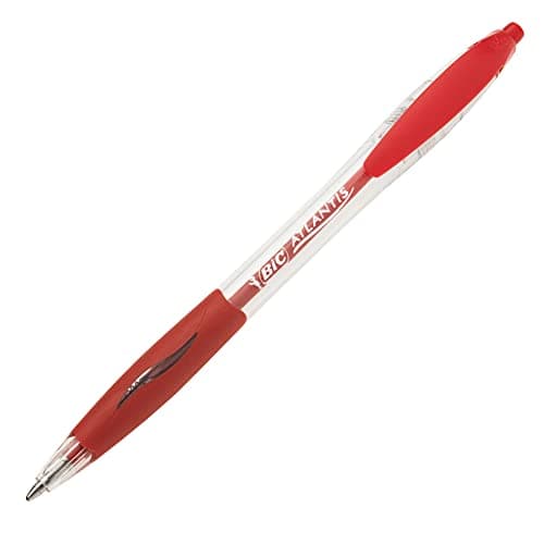Image of BiC Atlantis Clic Ball Pen 1.0mm Box of 12 - Red