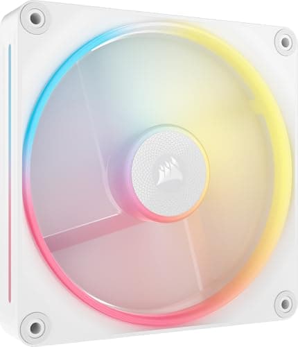 Image of Corsair iCUE LINK LX140-R RGB 140mm PWM Reverse Fan – Single Fan – Low-Noise, Magnetic Dome Bearing, Dual Light Loops, QuikTurn™ Screws, Zero RPM Mode – White
