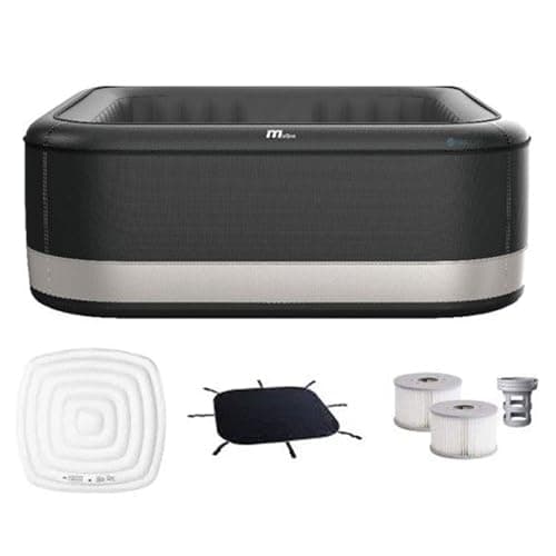 Image of M Spa Square Inflatable Bubble Massage Spa, 4 to 6 Person Outdoor Hot Tub, Portland