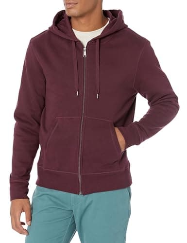 Image of Amazon Essentials Men's Full-Zip Fleece Hoodie (Available in Big & Tall), Burgundy, XL