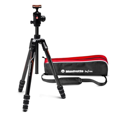 Image of Manfrotto Befree GT PRO Travel Tripod, Twist Lock with Ball Head and Bag for Sony, DSLR, CSC, Mirrorless, Lightweight Carbon Fibre, black/silver, 12 kg Payload, MKBFRTC4GTA-BH